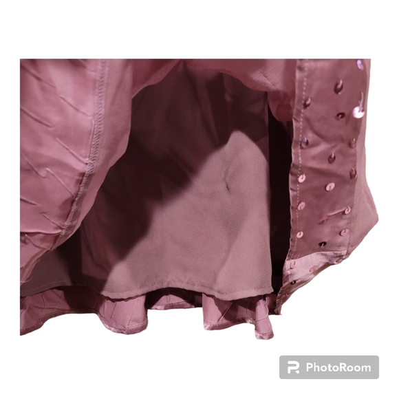 Worthington pleated skirt sz14 in orchid silk satin sequins lined Ballerina - Picture 2 of 11